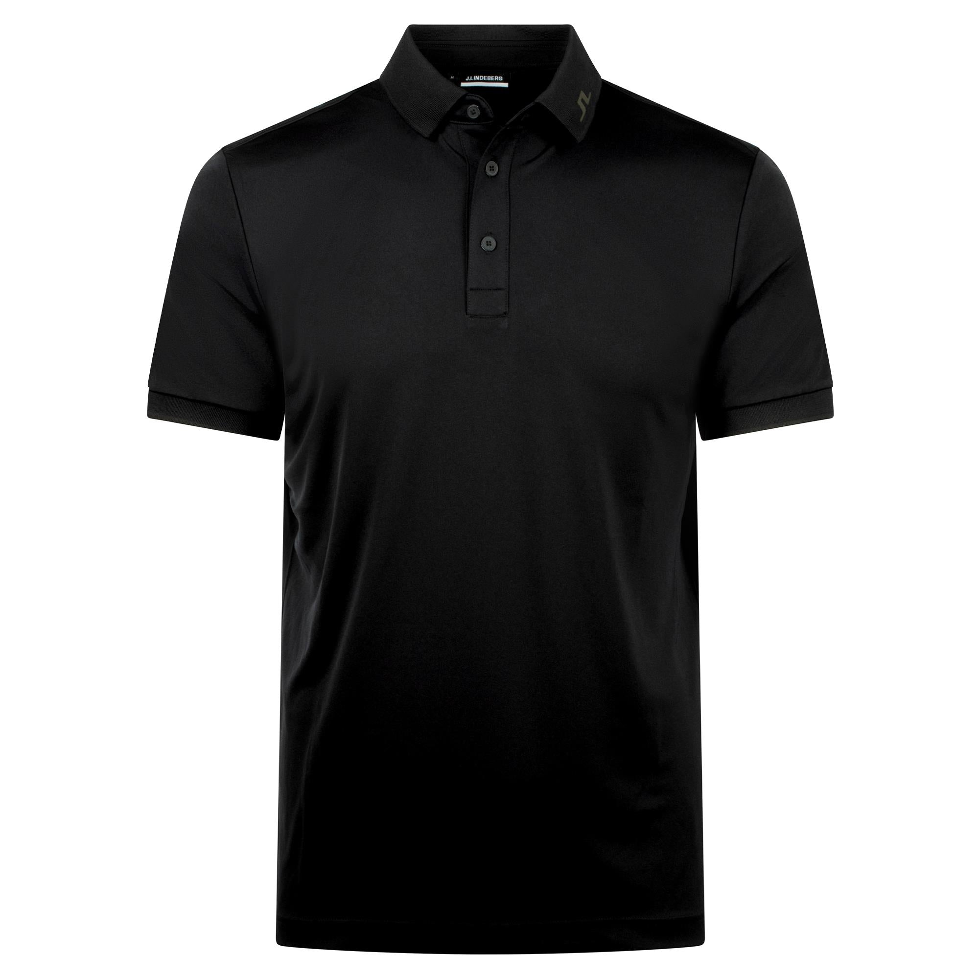 J Lindeberg KV Print Mens Golf Polo Shirt Black